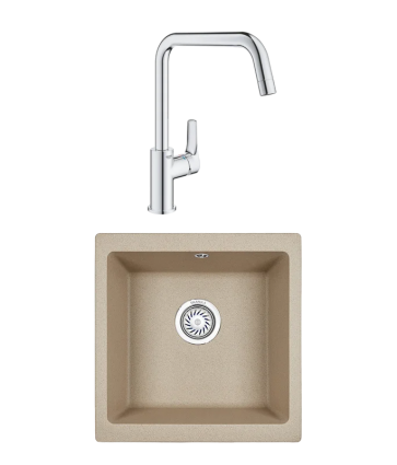Комплект Мойка Granula 4451, песок + Смеситель Grohe Eurosmart 30567000