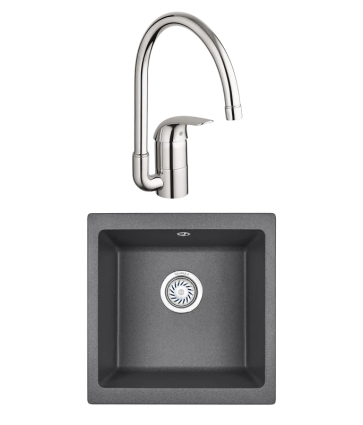 Комплект Мойка Granula 4451, графит + Смеситель Grohe Euroeco 32752000