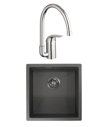 Комплект Мойка Granula 4445U, графит матовый + Смеситель Grohe Euroeco 32752000