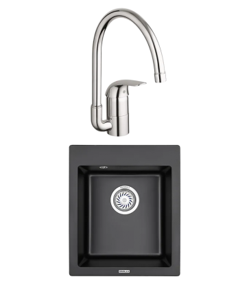 Комплект Мойка Granula 4201, турмалин + Смеситель Grohe Euroeco 32752000