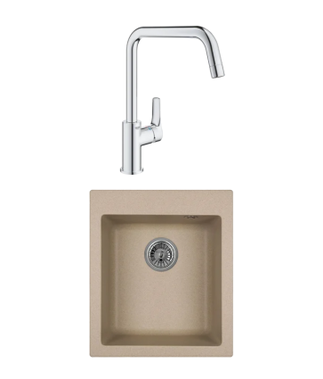 Комплект Мойка Granula 4201, песок + Смеситель Grohe Eurosmart 30567000