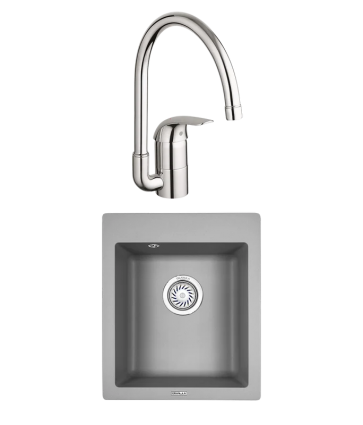 Комплект Мойка Granula 4201, алюминиум + Смеситель Grohe Euroeco 32752000