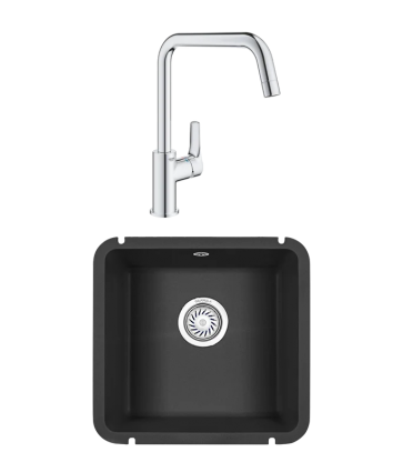 Комплект Мойка Granula 3801, черный + Смеситель Grohe Eurosmart 30567000