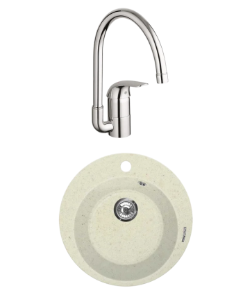Комплект Мойка Lava R1 vanilla + Смеситель Grohe Euroeco 32752000