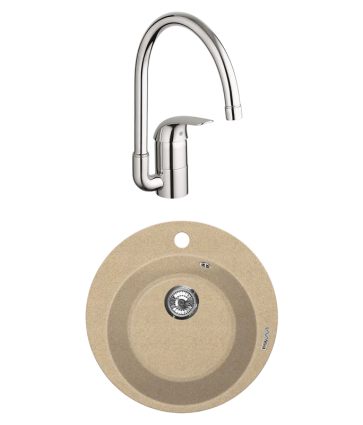 Комплект Мойка Lava R1 dune + Смеситель Grohe Euroeco 32752000