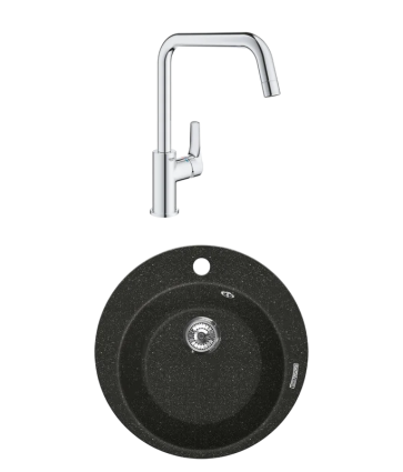 Комплект Мойка Lava R1 basalt + Смеситель Grohe Eurosmart 30567000