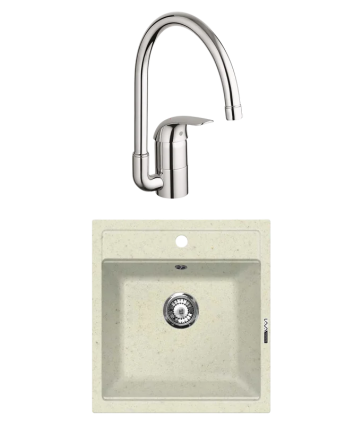 Комплект Мойка Lava Q1.VNL vanilla + Смеситель Grohe Euroeco 32752000