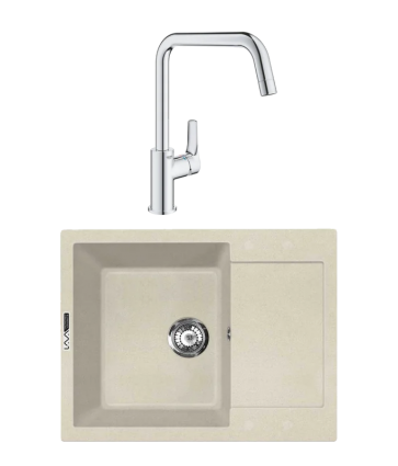 Комплект Мойка Lava L7.CRE crema + Смеситель Grohe Eurosmart 30567000