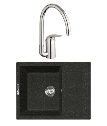 Комплект Мойка Lava L7.BAS basalt + Смеситель Grohe Euroeco 32752000