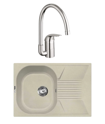 Комплект Мойка Lava L2.CRE crema + Смеситель Grohe Euroeco 32752000