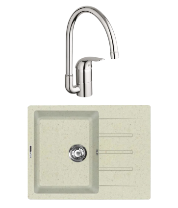 Комплект Мойка Lava L1.VNL vanilla + Смеситель Grohe Euroeco 32752000