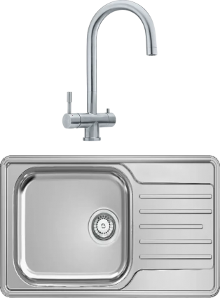 Комплект Мойка Franke LNX 611-44 нержавеющая сталь + Смеситель Eos Clear Water нержавеющая сталь