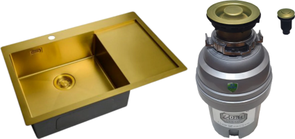 Комплект Мойка Zorg Light ZL R 780510-L BRONZE + Измельчитель ZR-75 D BRONZE