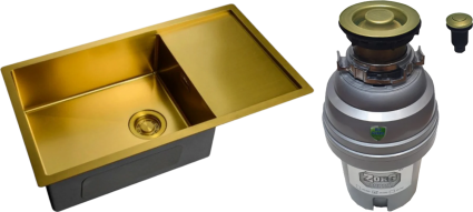 Комплект Мойка Zorg Light ZL R 780440 BRONZE + Измельчитель ZR-75 D BRONZE