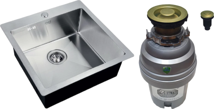 Комплект Мойка Zorg Light ZL R 510510 + Измельчитель ZR-75 D BRONZE