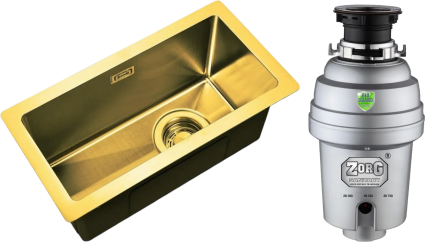 Комплект Мойка Zorg Light ZL R 230440 BRONZE + Измельчитель Inox D ZR-38 D