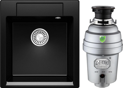 Комплект Мойка Polygran Argo 460 космос + Измельчитель Zorg Inox D ZR-75 D