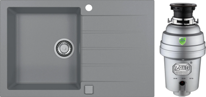 Комплект Мойка Alveus Cadit Granital 20 concrete + Измельчитель Zorg Inox D ZR-75 D