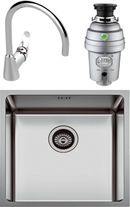 Комплект Мойка Seaman Eco Roma SMR-4944A + Смеситель Vidima Орион BA365AA + Измельчитель Zorg Inox D ZR-75 D
