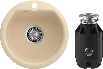 Комплект Мойка Reflection Start RX0844BE бежевая + Измельчитель Bone Crusher BC 910-AS