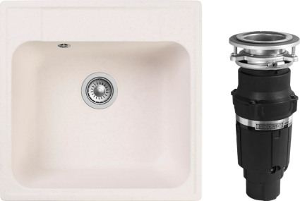 Комплект Мойка Reflection Etude RF0353WH белая + Измельчитель Bone Crusher BC 610-AS