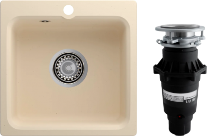 Комплект Мойка Reflection Base RX0743BE бежевая + Измельчитель Bone Crusher BC 810-SL Slim Line