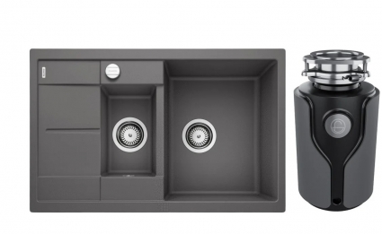 Комплект Мойка Blanco Metra 6 S Compact темная скала + Измельчитель KUCHENSTERN Muhle 353MU35
