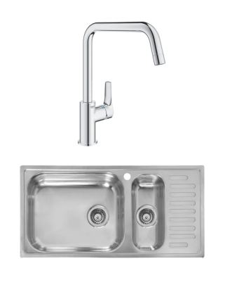Комплект Мойка Reginox Minister 25 LUX OKG реверсивный (c/box) + Смеситель Grohe Eurosmart 30567000