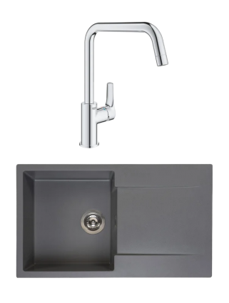 Комплект Мойка Reginox Amsterdam 10 3,5" grey silvery + Смеситель Grohe Eurosmart 30567000