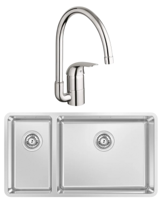 Комплект Мойка Kantera Lucia LUR221/R diamond + Смеситель Grohe Euroeco 32752000