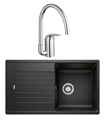 Комплект Мойка Blanco Zia 5S 526016 черная + Смеситель Grohe Euroeco 32752000