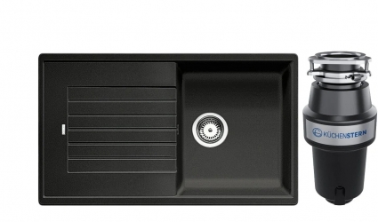 Комплект Мойка Blanco Zia 5S 520511 антрацит + Измельчитель KUCHENSTERN Muhle 351MU35