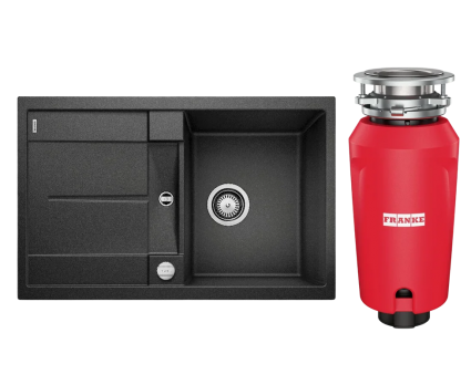 Комплект Мойка Blanco Metra 45S 513035 антрацит + Измельчитель Franke 134.0715.098