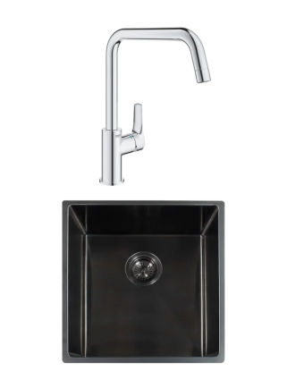 Комплект Мойка Reginox Miami 3,5" PVD 40x40 gun metal + Смеситель Grohe Eurosmart 30567000