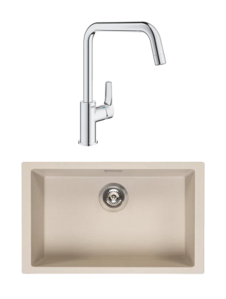 Комплект Мойка Reginox Amsterdam 72 3,5" caffe silvery + Смеситель Grohe Eurosmart 30567000