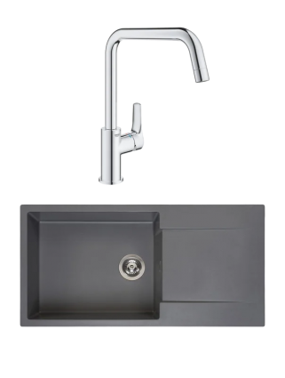 Комплект Мойка Reginox Amsterdam 540 3,5" grey silvery + Смеситель Grohe Eurosmart 30567000