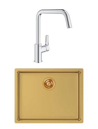 Комплект Мойка Kantera Cayman CAR520 EG(K) eureka gold + Смеситель Grohe Eurosmart 30567000