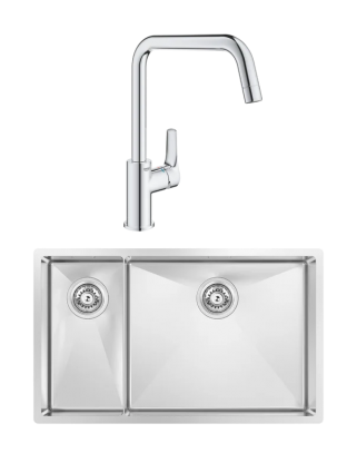 Комплект Мойка Kantera Cayman CAR490 D3/R SB R scotchbrush + Смеситель Grohe Eurosmart 30567000