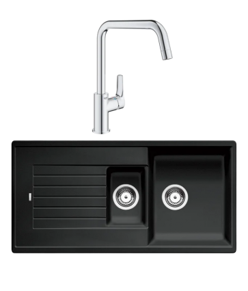 Комплект Мойка Blanco Zia 6S 514748 антрацит + Смеситель Grohe Eurosmart 30567000
