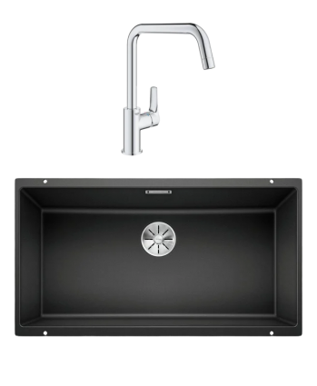 Комплект Мойка Blanco Subline 800-U антрацит + Смеситель Grohe Eurosmart 30567000