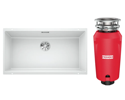 Комплект Мойка Blanco Subline 800-U белая + Измельчитель Franke 134.0715.096