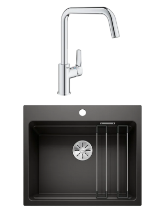 Комплект Мойка Blanco Etagon 6 черная + Смеситель Grohe Eurosmart 30567000