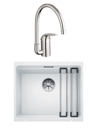 Комплект Мойка Blanco Etagon 500-U 522231 белая + Смеситель Grohe Euroeco 32752000