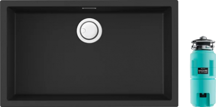 Комплект Мойка Omoikiri Yamakawa 75-U/I графит + Измельчитель Nagare slim 1250-AZ azur blue