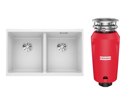 Комплект Мойка Blanco Subline 350/350-U белая + Измельчитель Franke 134.0715.094