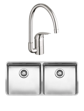 Комплект Мойка Reginox Ohio + LUX 3,5" 40x40 40x40 + Смеситель Grohe Euroeco 32752000
