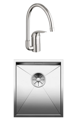 Комплект Мойка Blanco Zerox 340-U + Смеситель Grohe Euroeco 32752000