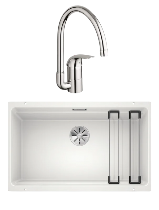 Комплект Мойка Blanco Etagon 700-U белая + Смеситель Grohe Euroeco 32752000