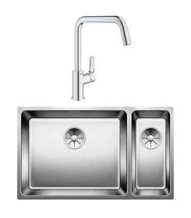 Комплект Мойка Blanco Andano U с допчашей/двумя чашами + Смеситель Grohe Eurosmart 30567000