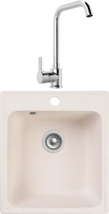 Комплект Мойка Reflection Quadra RF0243WH белая + Смеситель MEGA Ege MG-PL10 хром